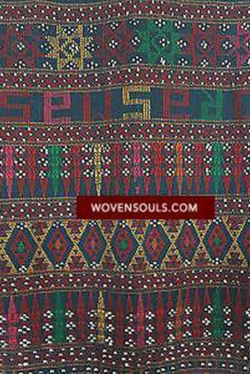 882 SOLD Rare Beaded Batak Shoulder Cloth Ulos-WOVENSOULS-Antique-Vintage-Textiles-Art-Decor