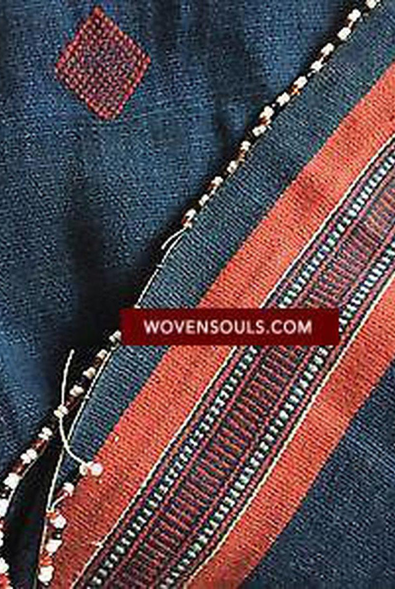 882 SOLD Rare Beaded Batak Shoulder Cloth Ulos-WOVENSOULS-Antique-Vintage-Textiles-Art-Decor
