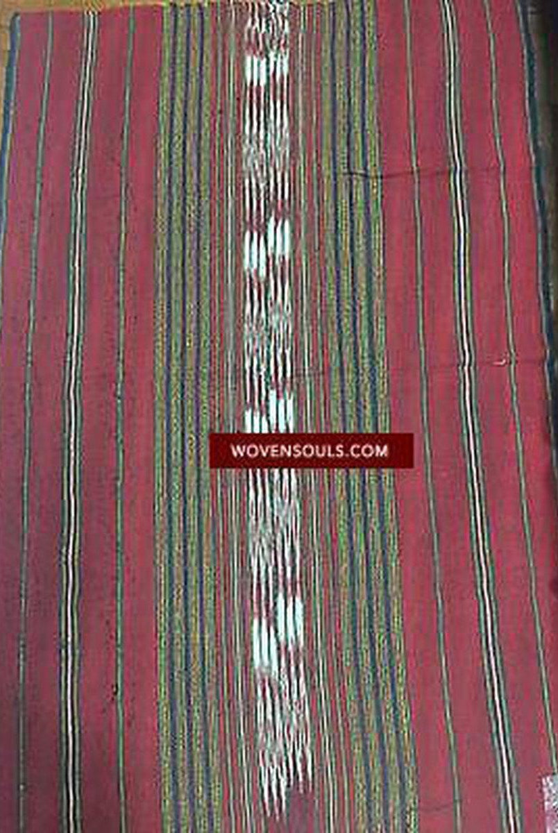 884 Seltenes Vintage burmesisches Hilltribe-Textil mit Hiobstränensamen-WOVENSOULS-Antike-Vintage-Textilien-Kunst-Dekor