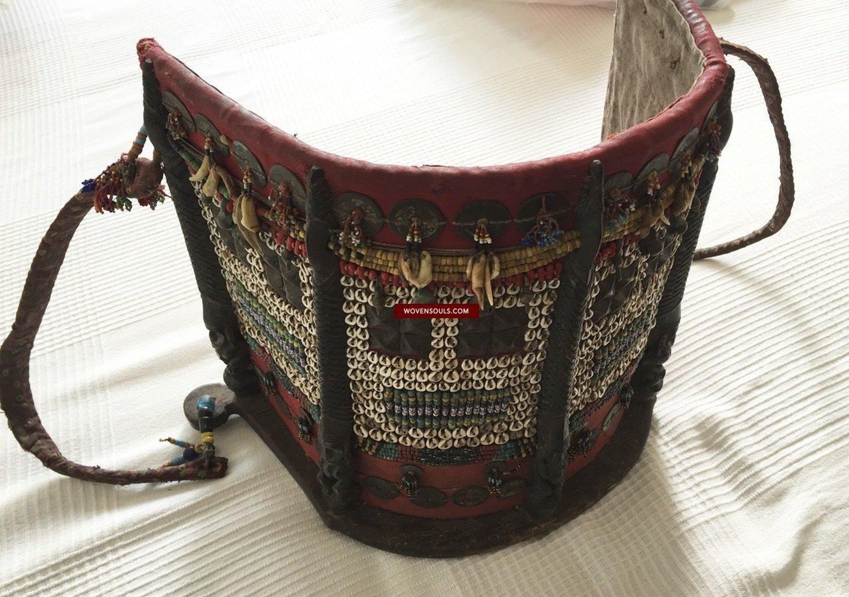 886 MASTERPIECE - Antique Maloh Dayak Baby Carrier from Borneo-WOVENSOULS-Antique-Vintage-Textiles-Art-Decor