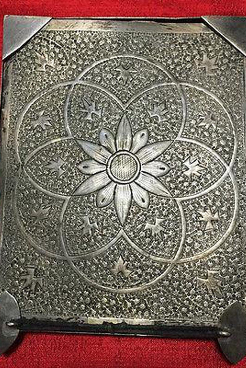 890 Rare Heirloom Mirror from Parsi Zorastrian family-WOVENSOULS-Antique-Vintage-Textiles-Art-Decor