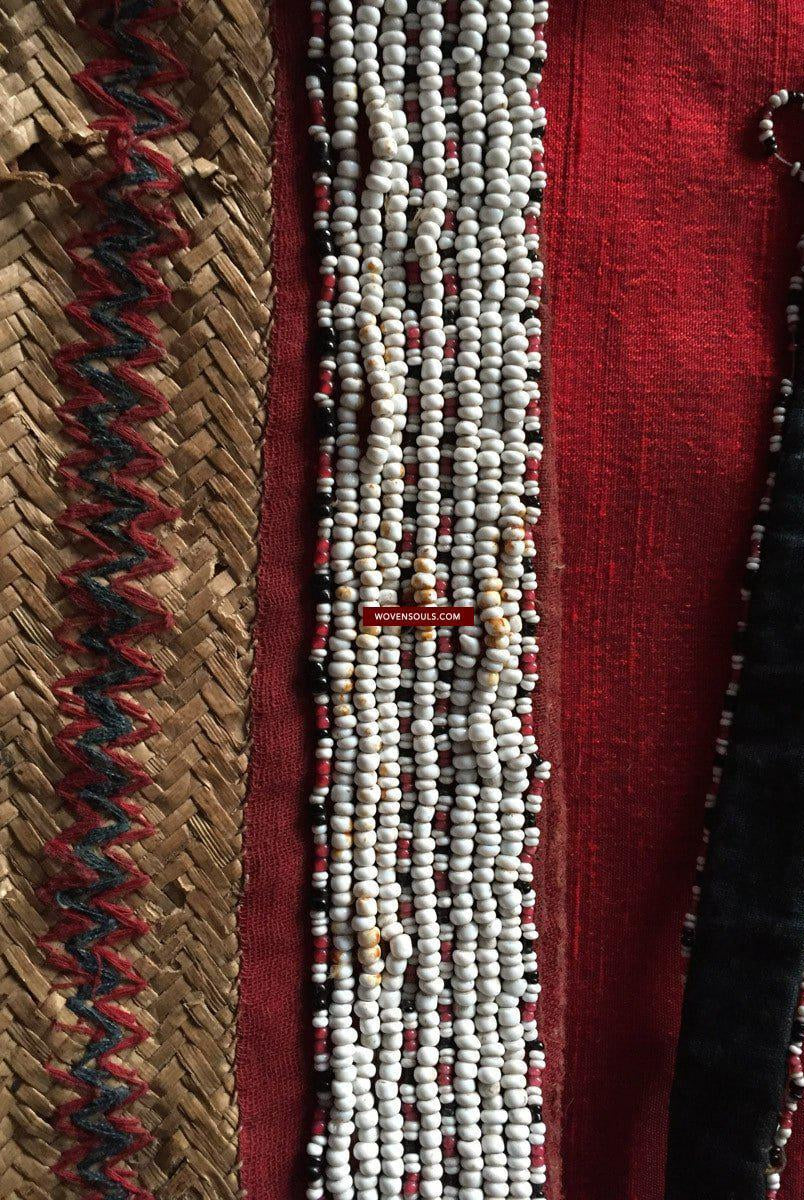 892 Sac emmêlé en rotin tissé Batak à perles antiques-WOVENSOULS-Antique-Vintage-Textiles-Art-Décor