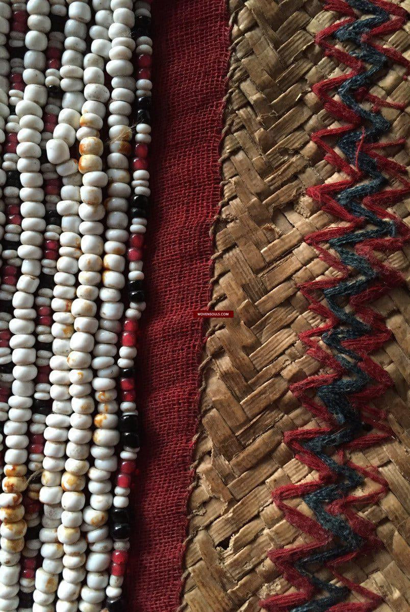 892 Sac emmêlé en rotin tissé Batak à perles antiques-WOVENSOULS-Antique-Vintage-Textiles-Art-Décor