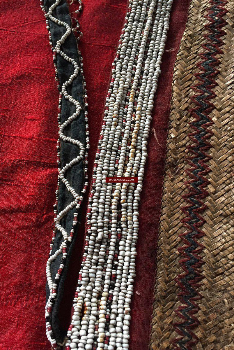 892 Sac emmêlé en rotin tissé Batak à perles antiques-WOVENSOULS-Antique-Vintage-Textiles-Art-Décor