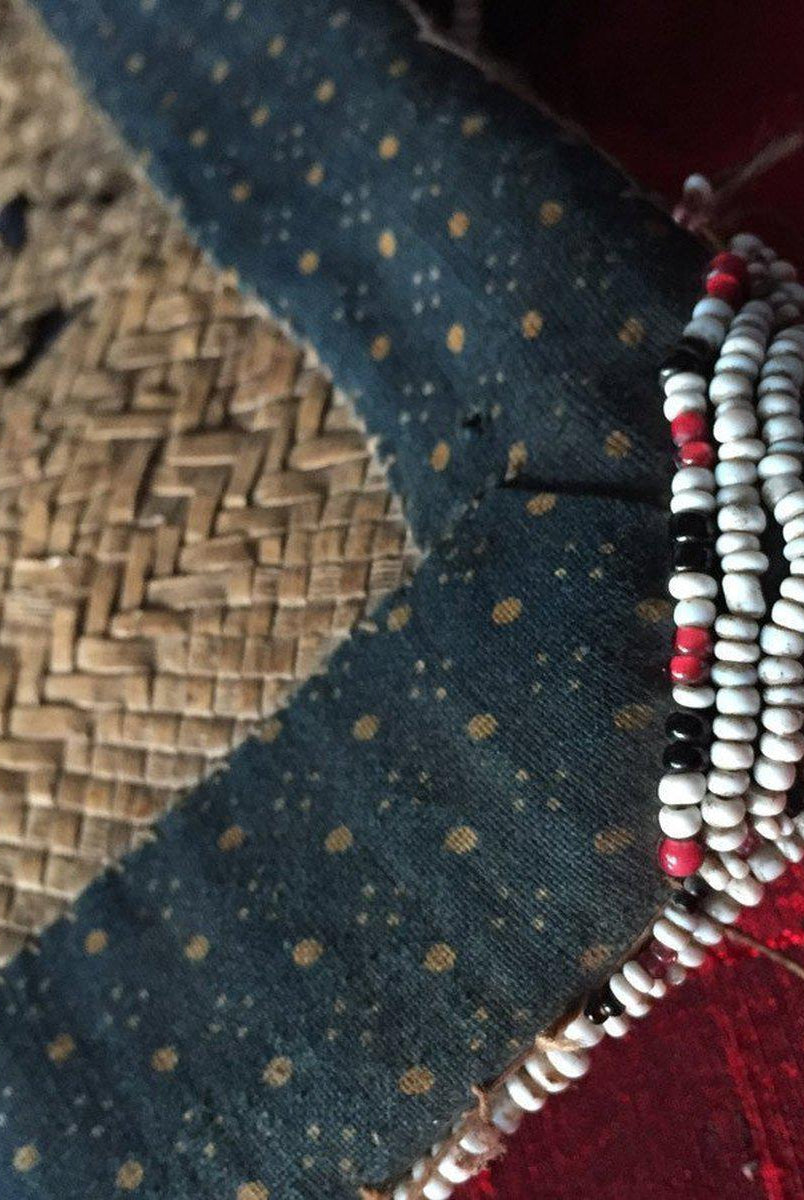 892 Sac emmêlé en rotin tissé Batak à perles antiques-WOVENSOULS-Antique-Vintage-Textiles-Art-Décor