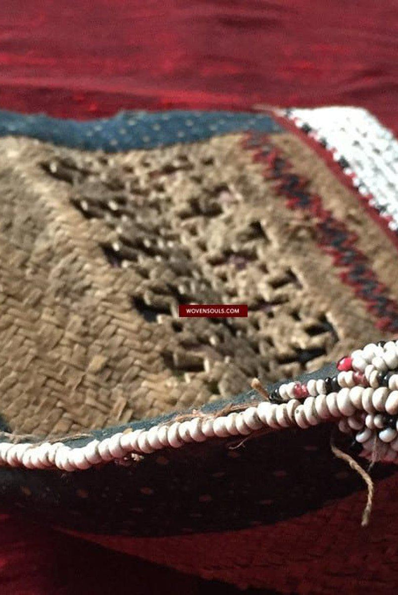 892 Sac emmêlé en rotin tissé Batak à perles antiques-WOVENSOULS-Antique-Vintage-Textiles-Art-Décor
