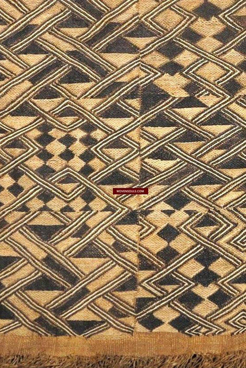 903 SOLD Superb Shoowa Cloth with amazing Geometry-WOVENSOULS-Antique-Vintage-Textiles-Art-Decor