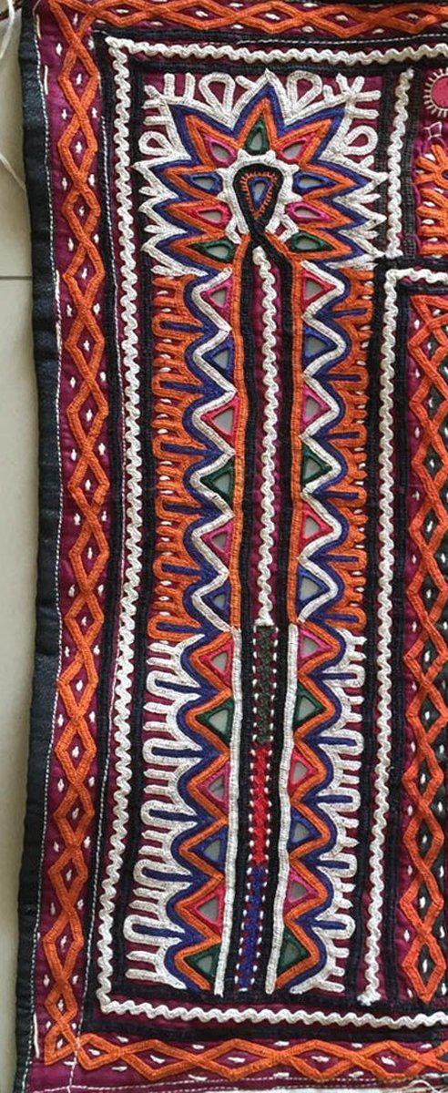938 Vintage Rabari Embroidery Toran Decor - Textile Art from Gujarat-WOVENSOULS-Antique-Vintage-Textiles-Art-Decor
