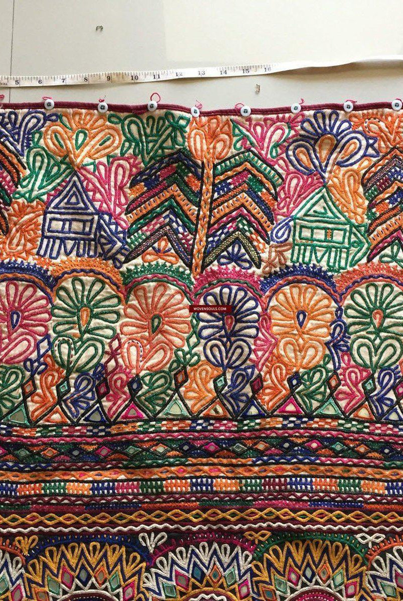 939 Dowry Bag Front Back Pair - Vintage Rabari Embroidery from Gujarat-WOVENSOULS-Antique-Vintage-Textiles-Art-Decor