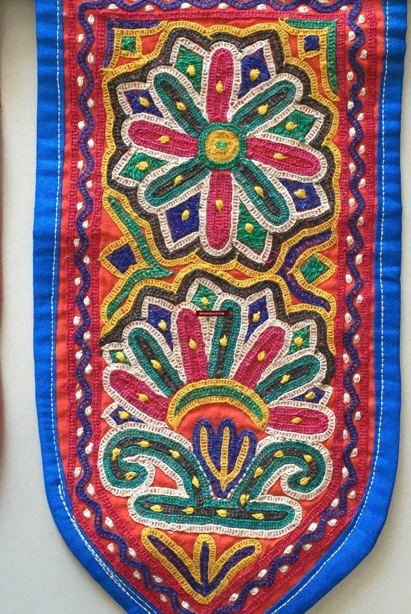 942 Vintage Embroidery - Door Decor Panel from Gujarat - Mochi Bharat Kaam-WOVENSOULS-Antique-Vintage-Textiles-Art-Decor