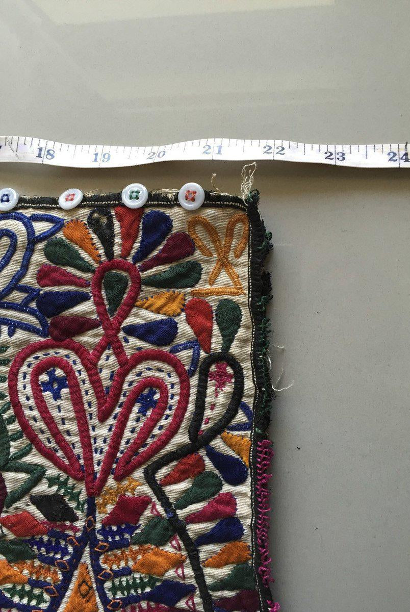 956 Dowry Bag Front Back Embroidered Panel Pair - Vintage Rabari Embroidery from Gujarat-WOVENSOULS-Antique-Vintage-Textiles-Art-Decor