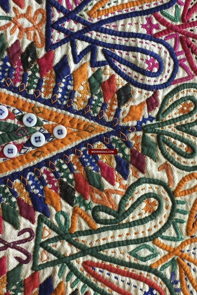 956 Dowry Bag Front Back Embroidered Panel Pair - Vintage Rabari Embroidery from Gujarat-WOVENSOULS-Antique-Vintage-Textiles-Art-Decor