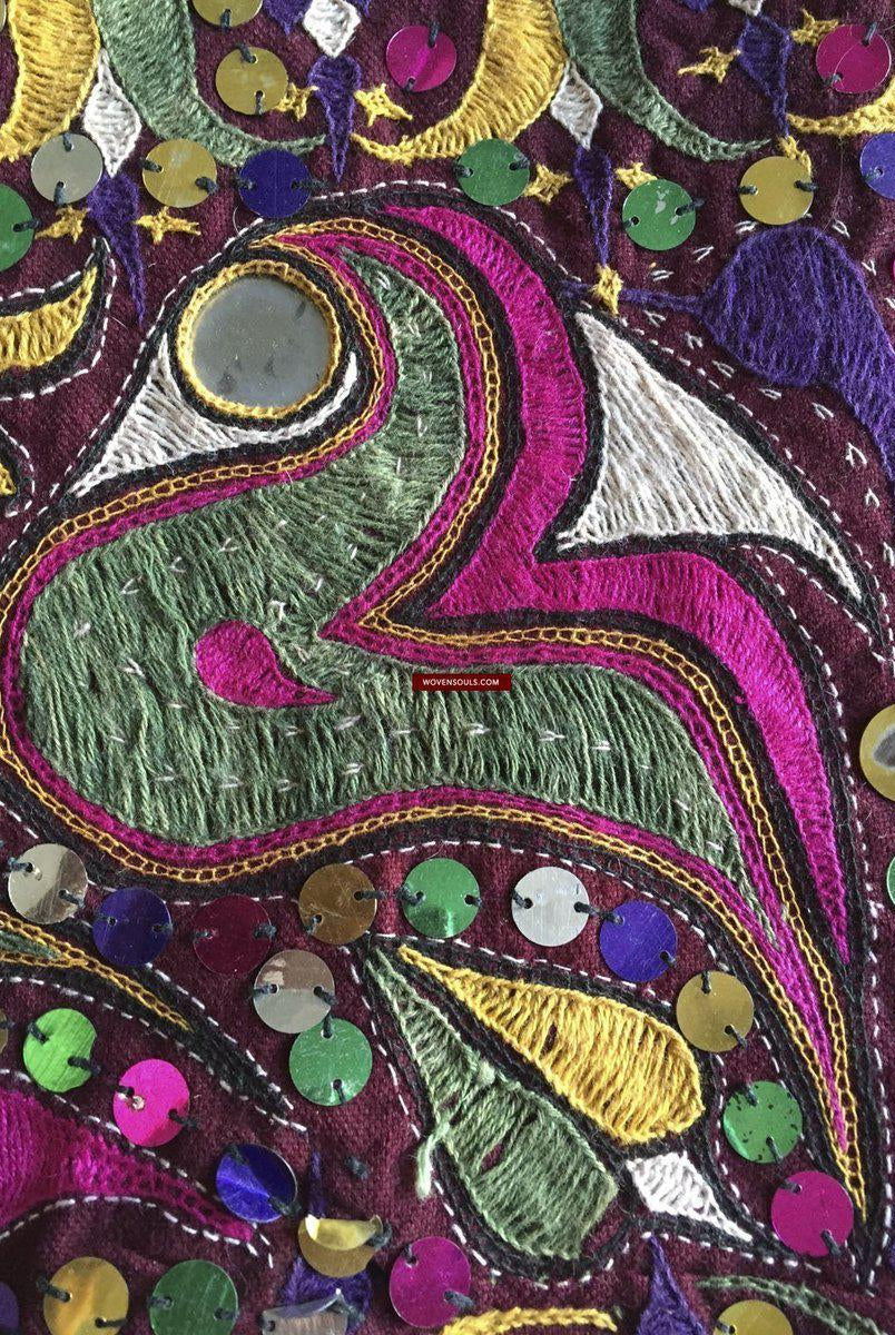 958 Amazing Gujarat Ceremonial Animal Cover with Embroidery - Gujarat-WOVENSOULS-Antique-Vintage-Textiles-Art-Decor