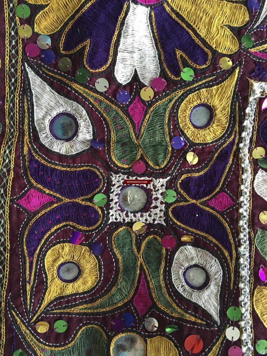 958 Amazing Gujarat Ceremonial Animal Cover with Embroidery - Gujarat-WOVENSOULS-Antique-Vintage-Textiles-Art-Decor
