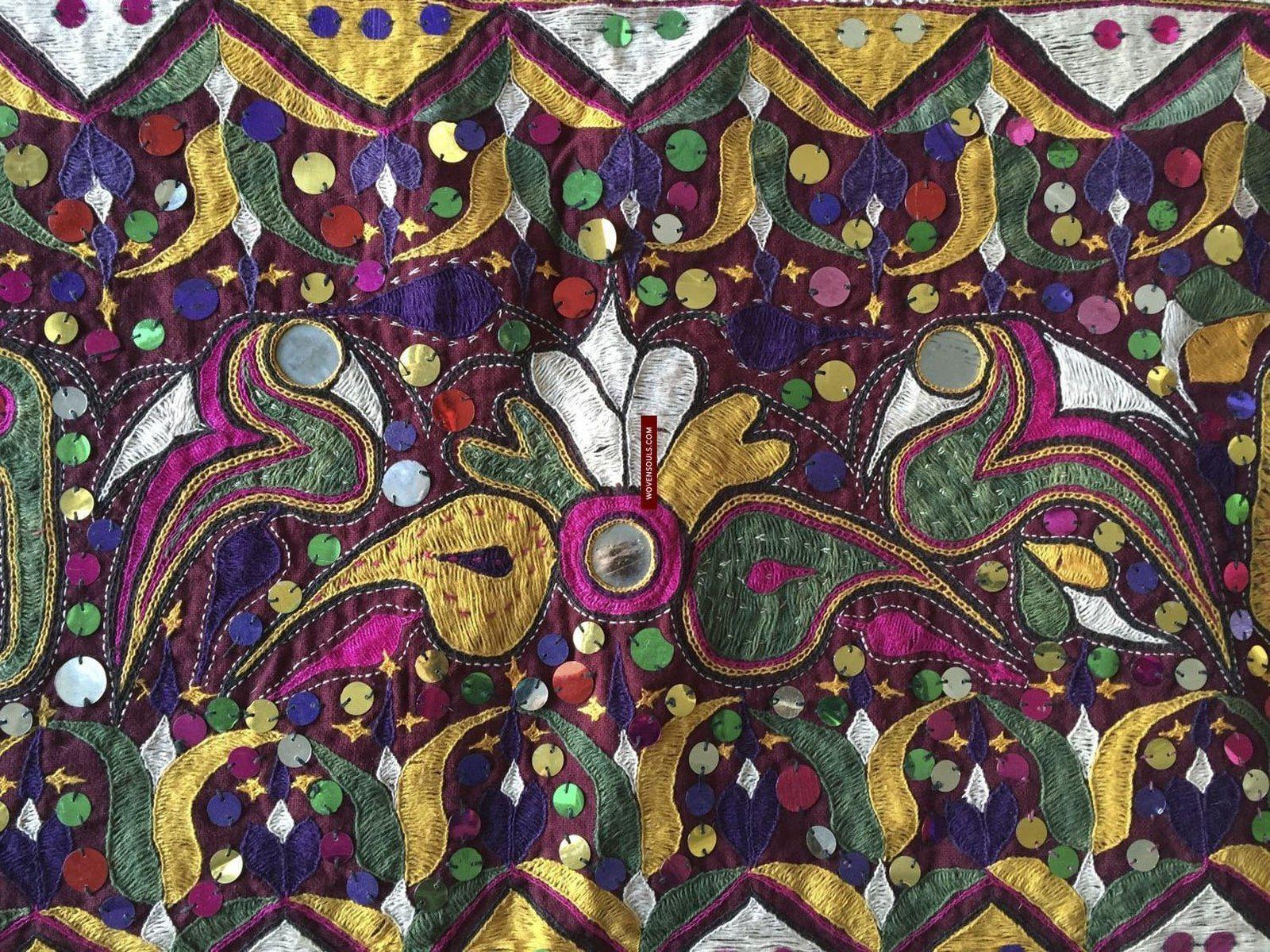 958 Amazing Gujarat Ceremonial Animal Cover with Embroidery - Gujarat-WOVENSOULS-Antique-Vintage-Textiles-Art-Decor