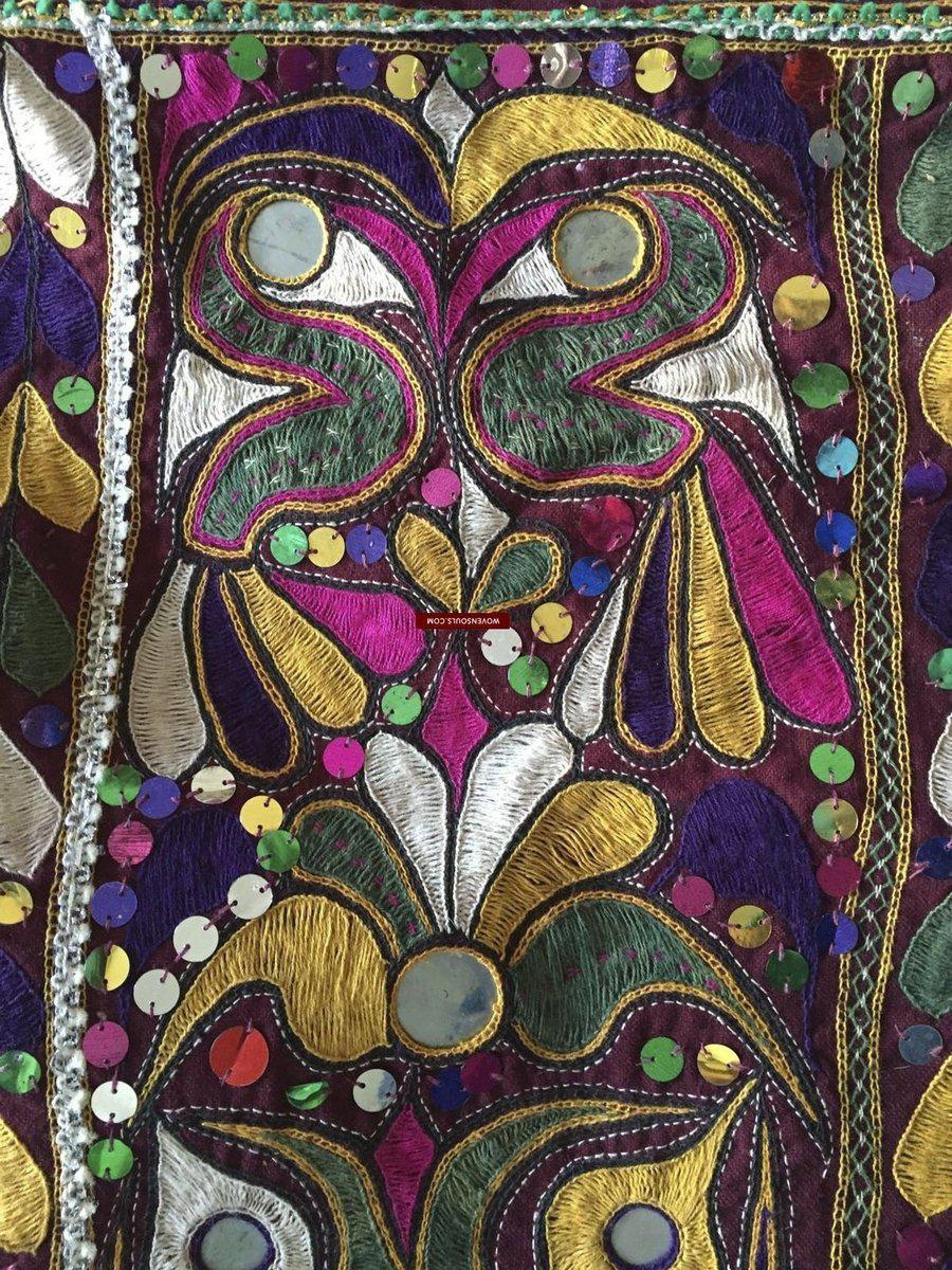 958 Amazing Gujarat Ceremonial Animal Cover with Embroidery - Gujarat-WOVENSOULS-Antique-Vintage-Textiles-Art-Decor