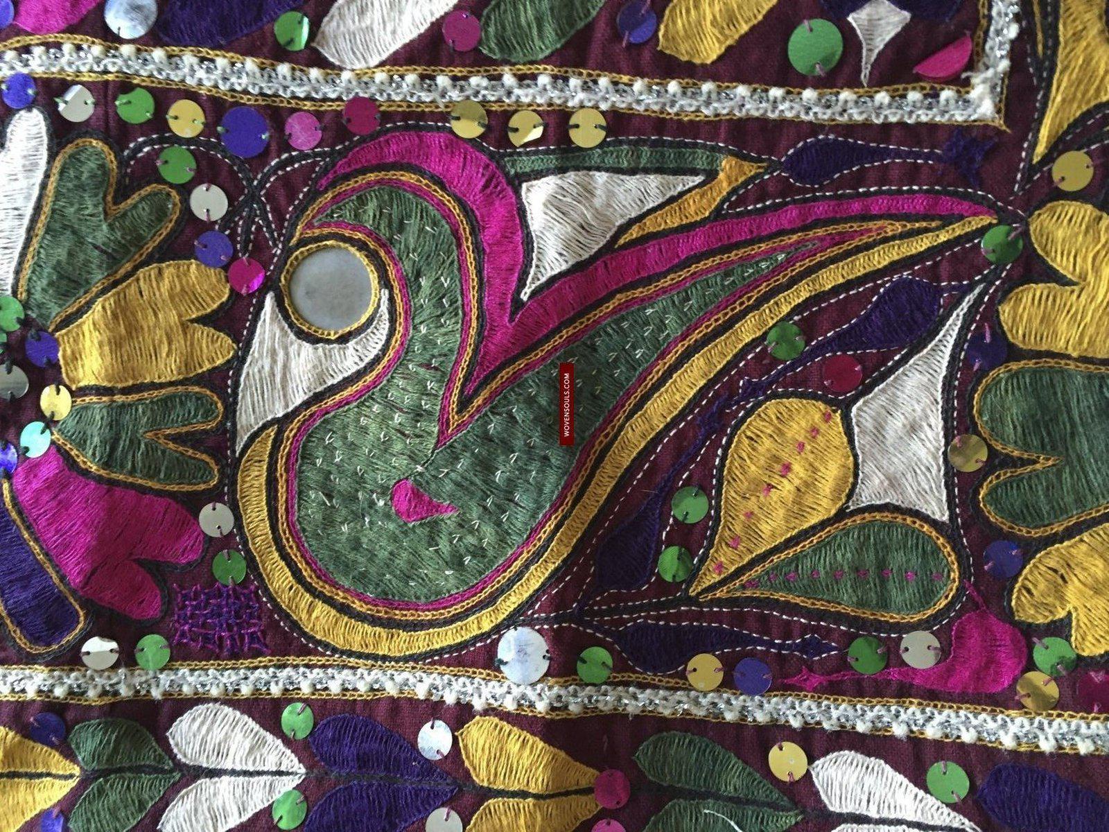 958 Amazing Gujarat Ceremonial Animal Cover with Embroidery - Gujarat-WOVENSOULS-Antique-Vintage-Textiles-Art-Decor