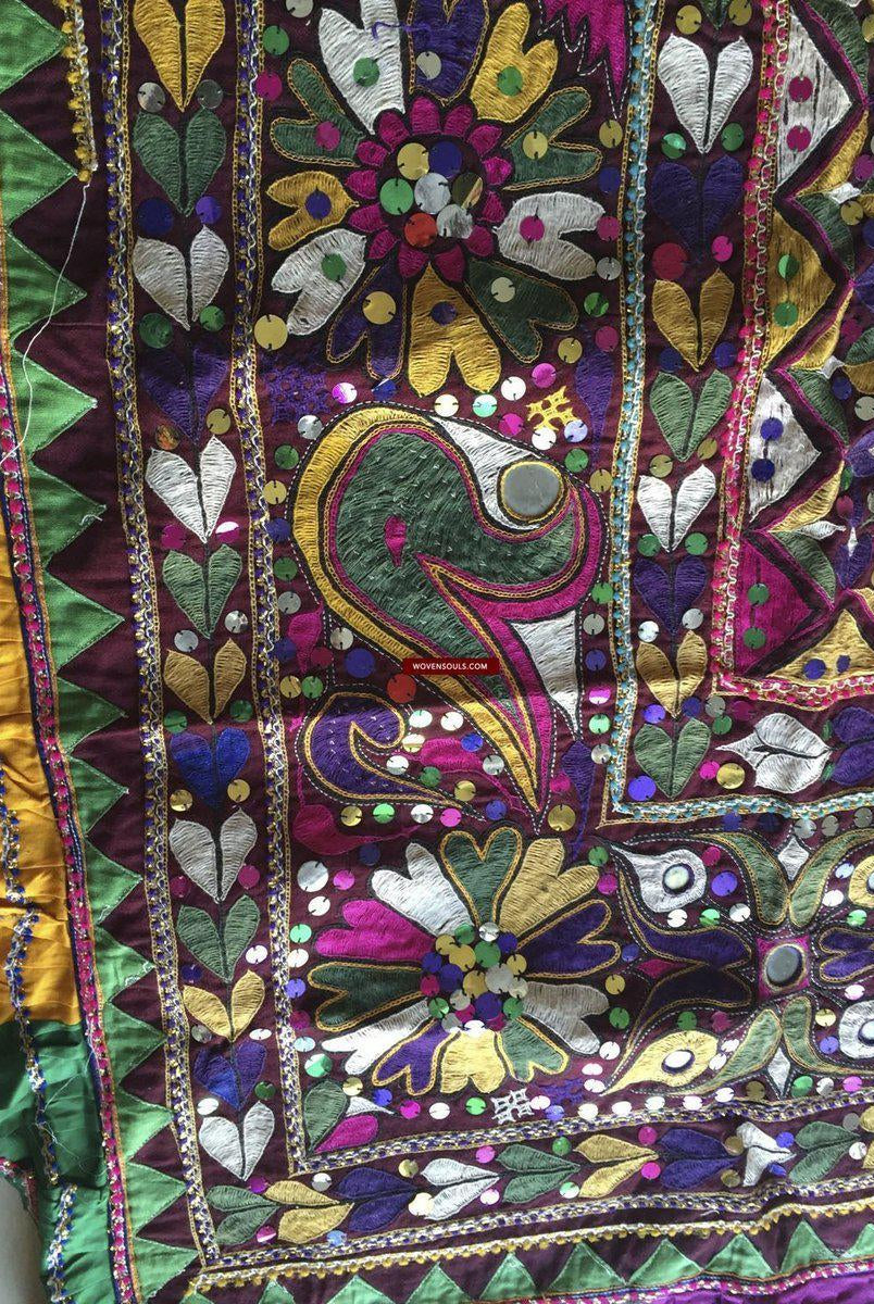 958 Amazing Gujarat Ceremonial Animal Cover with Embroidery - Gujarat-WOVENSOULS-Antique-Vintage-Textiles-Art-Decor