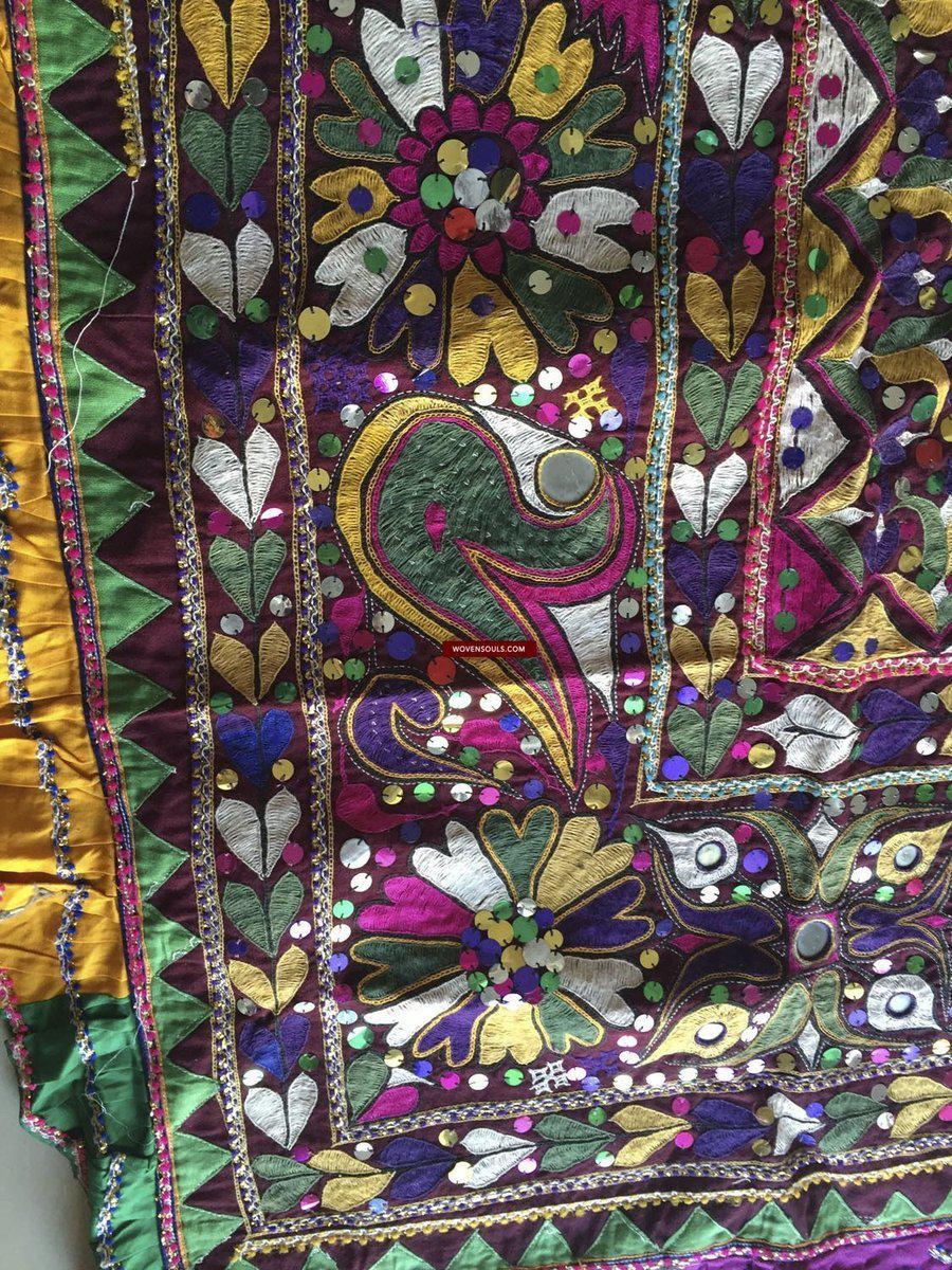 958 Amazing Gujarat Ceremonial Animal Cover with Embroidery - Gujarat-WOVENSOULS-Antique-Vintage-Textiles-Art-Decor