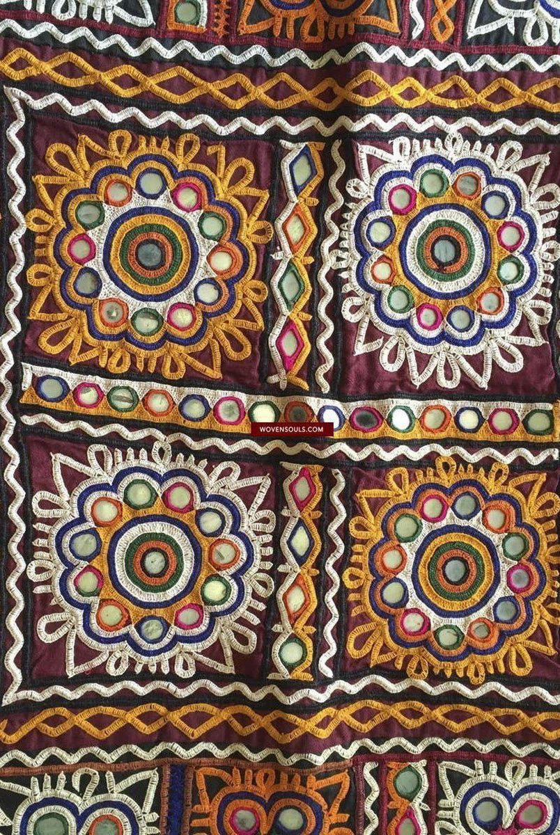 959 Chaakla Pair - Vintage Rabari Embroidery from Gujarat-WOVENSOULS-Antique-Vintage-Textiles-Art-Decor