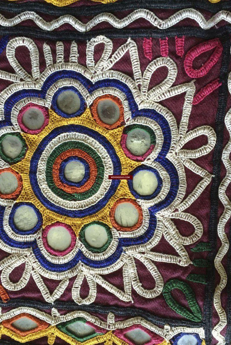 959 Chaakla Pair - Vintage Rabari Embroidery from Gujarat-WOVENSOULS-Antique-Vintage-Textiles-Art-Decor