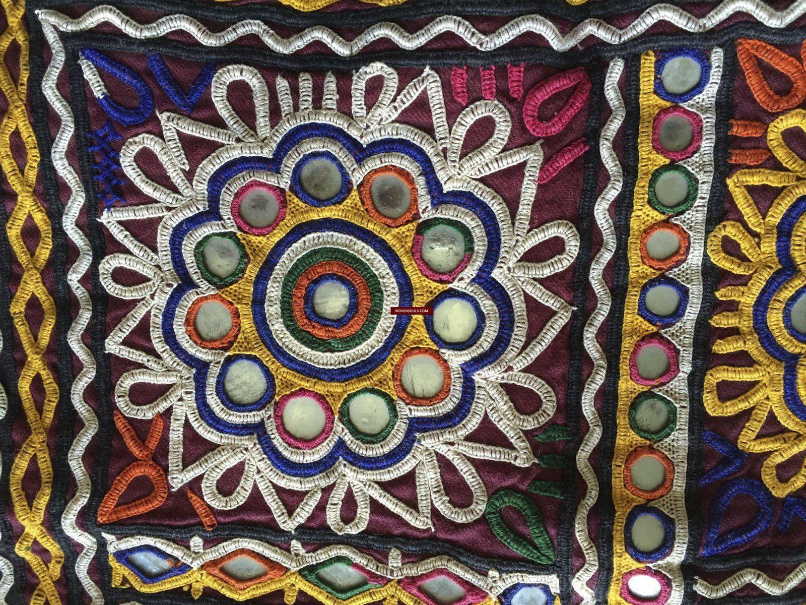 959 Chaakla Pair - Vintage Rabari Embroidery from Gujarat-WOVENSOULS-Antique-Vintage-Textiles-Art-Decor