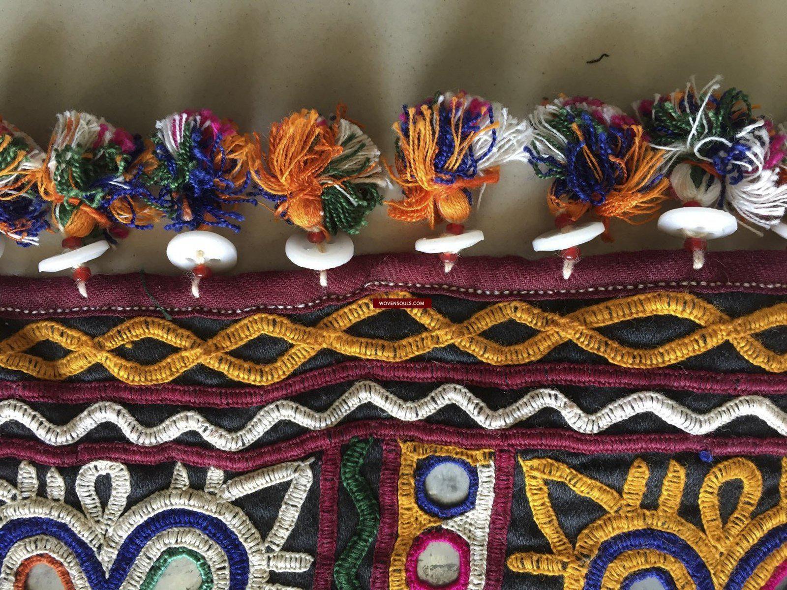 959 Chaakla Pair - Vintage Rabari Embroidery from Gujarat-WOVENSOULS-Antique-Vintage-Textiles-Art-Decor