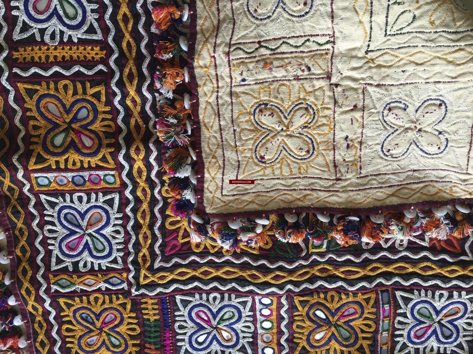 959 Chaakla Pair - Vintage Rabari Embroidery from Gujarat-WOVENSOULS-Antique-Vintage-Textiles-Art-Decor