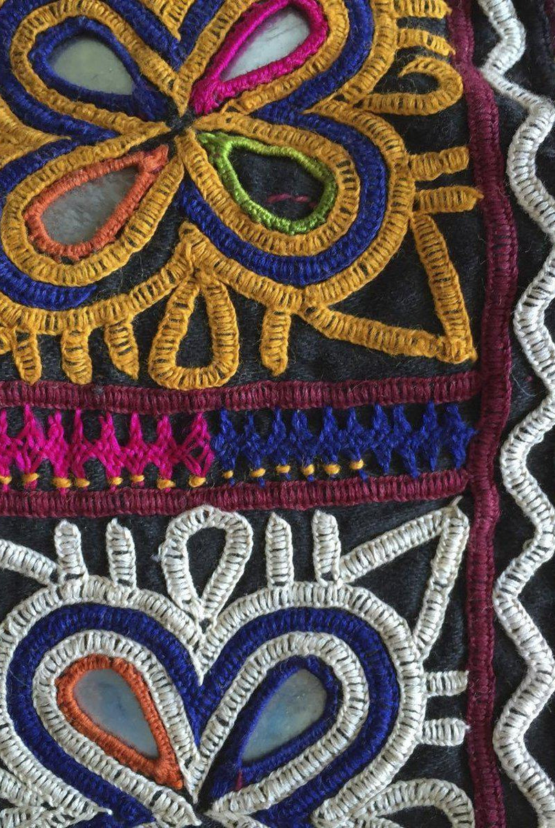 959 Chaakla Pair - Vintage Rabari Embroidery from Gujarat-WOVENSOULS-Antique-Vintage-Textiles-Art-Decor