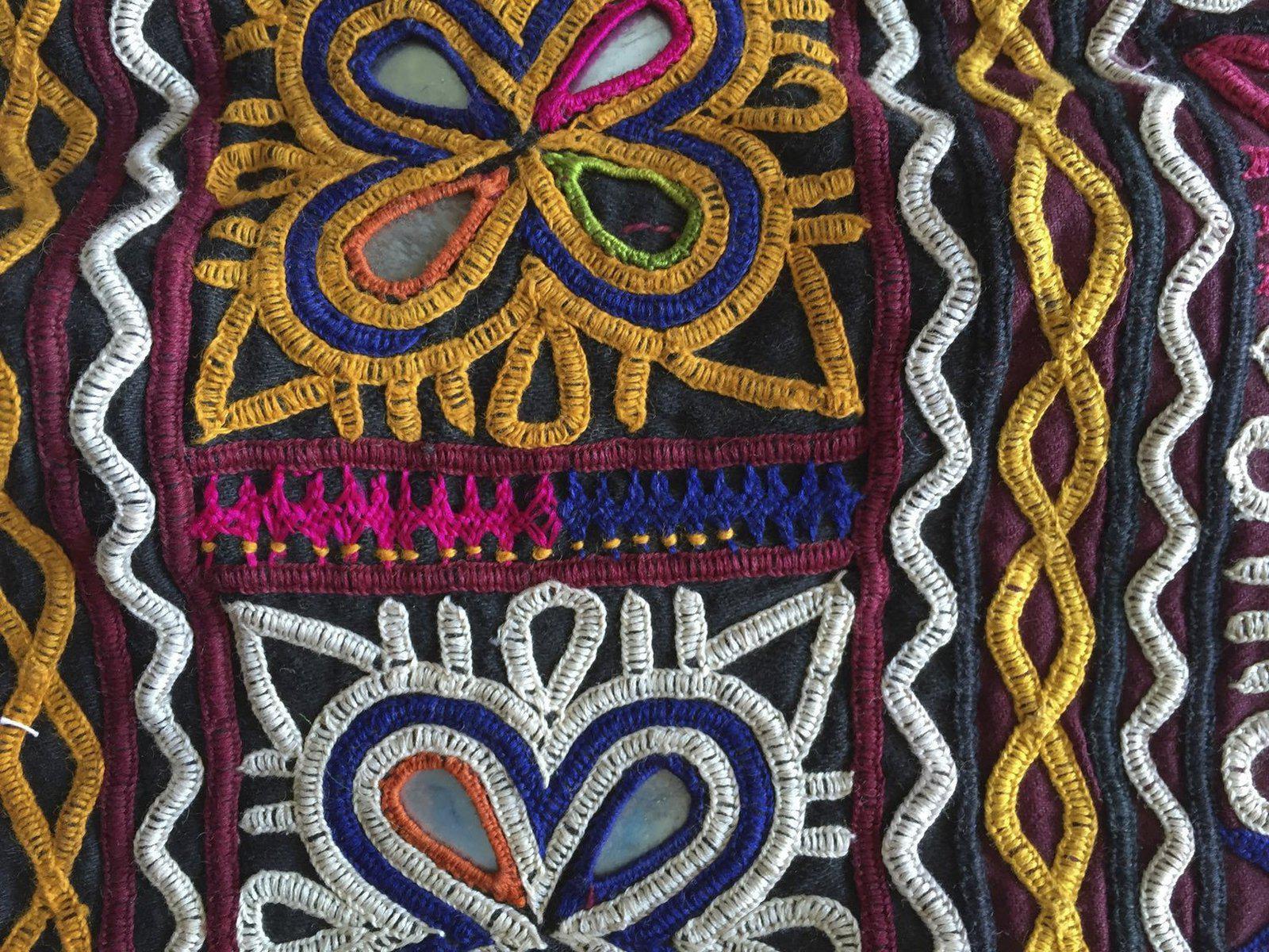 959 Chaakla Pair - Vintage Rabari Embroidery from Gujarat-WOVENSOULS-Antique-Vintage-Textiles-Art-Decor