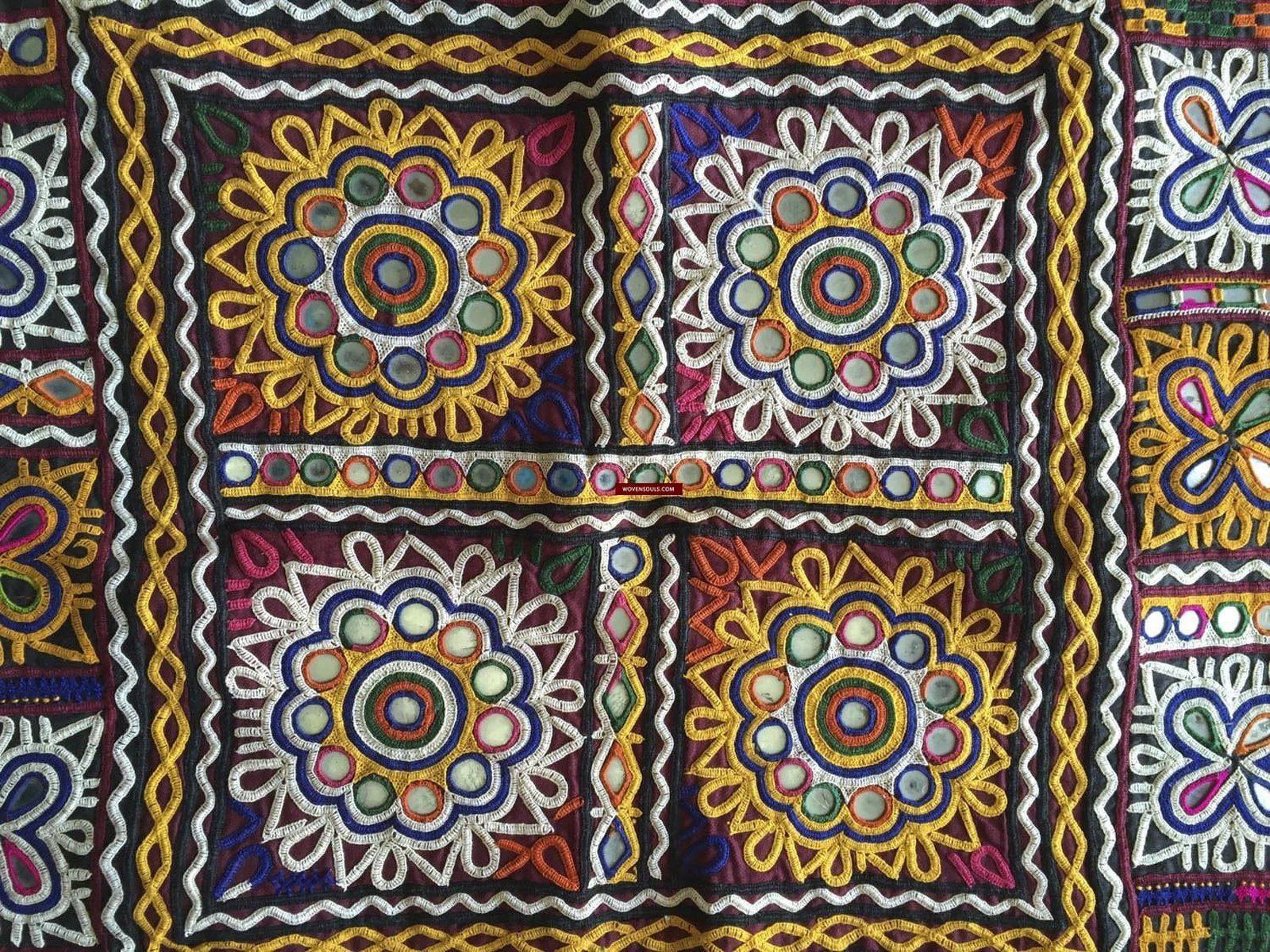 959 Chaakla Pair - Vintage Rabari Embroidery from Gujarat-WOVENSOULS-Antique-Vintage-Textiles-Art-Decor