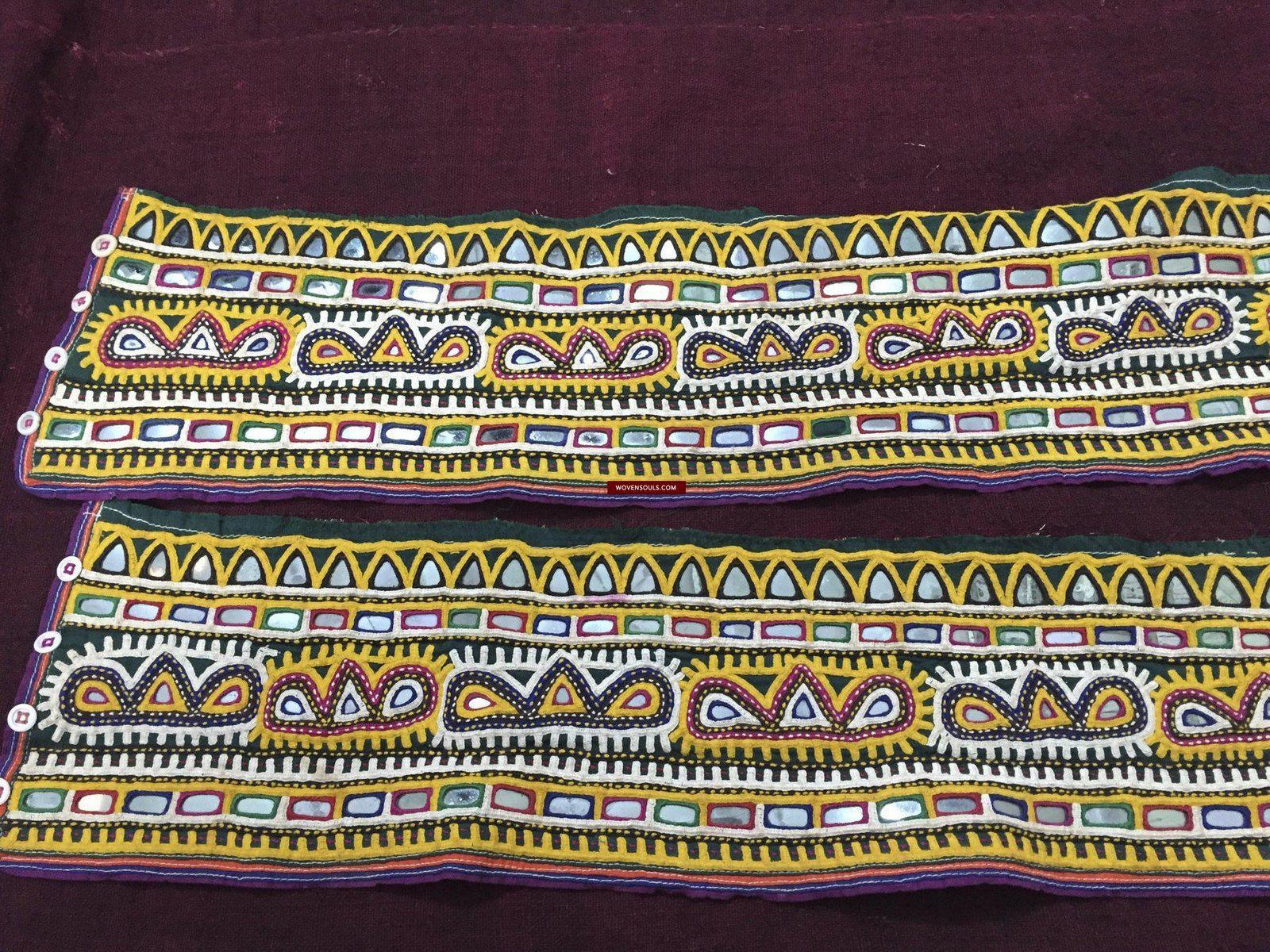 989 Vintage Embroidery Panels Trim - Vintage Rabari Embroidery from Gujarat-WOVENSOULS-Antique-Vintage-Textiles-Art-Decor