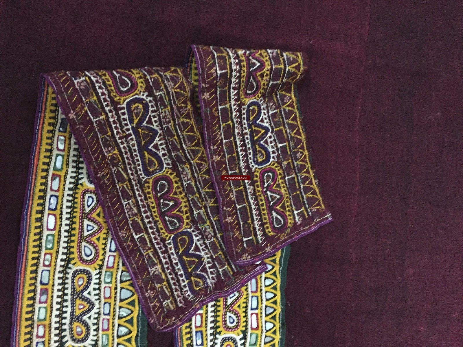 989 Vintage Embroidery Panels Trim - Vintage Rabari Embroidery from Gujarat-WOVENSOULS-Antique-Vintage-Textiles-Art-Decor