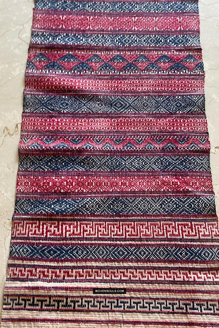 1783 Antike handgewebte Schärpe aus Bhutan in Museumsqualität – Kera – antikes Dekor, ethnische Kunst