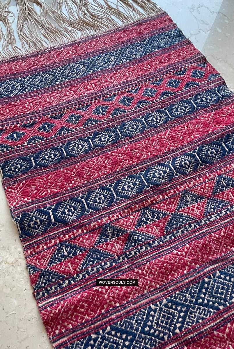 1783 Antique Museum Quality Bhutan Handwoven Sash - Kera - Antique Decor Ethnic Art