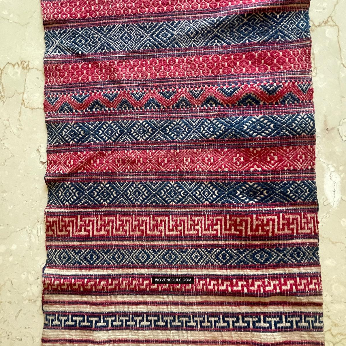 1783 Antique Museum Quality Bhutan Handwoven Sash - Kera - Antique Decor Ethnic Art