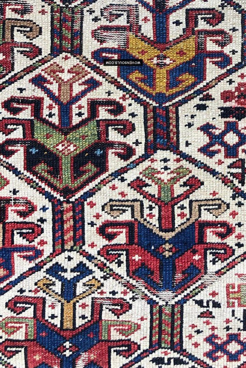 1792 Antique Shirvan Rug Fragment - WOVENSOULS Antique Textiles & Art Gallery
