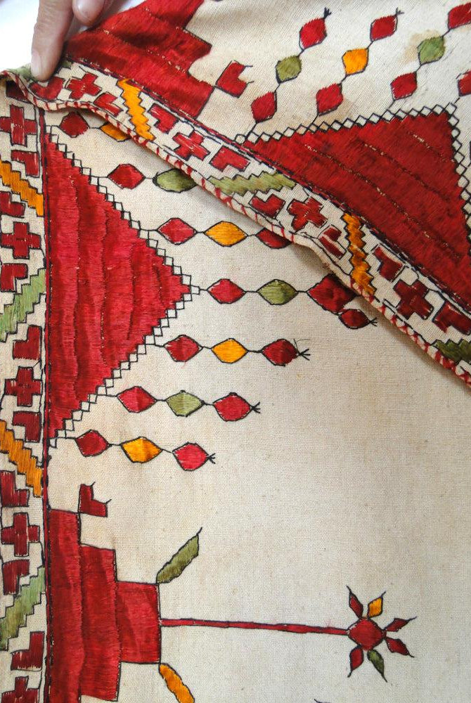 624 Rare Antique Swat Valley Wedding Textile Art Double Sided Embroidery - Antique Decor Ethnic Art