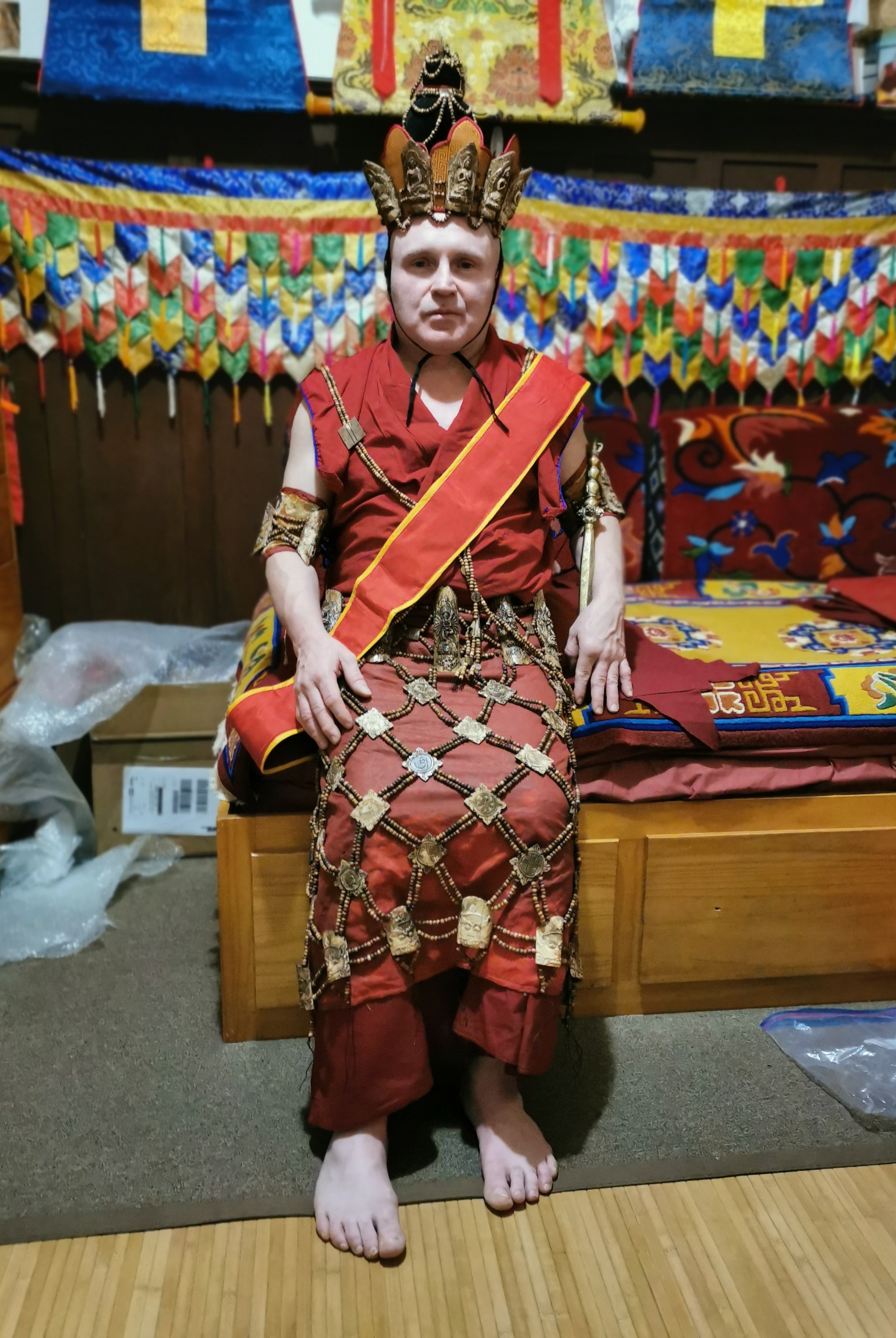 Client Submitted Decor Idea - Use of Buddhist Costume Elements-WOVENSOULS Antique Textiles & Art Gallery