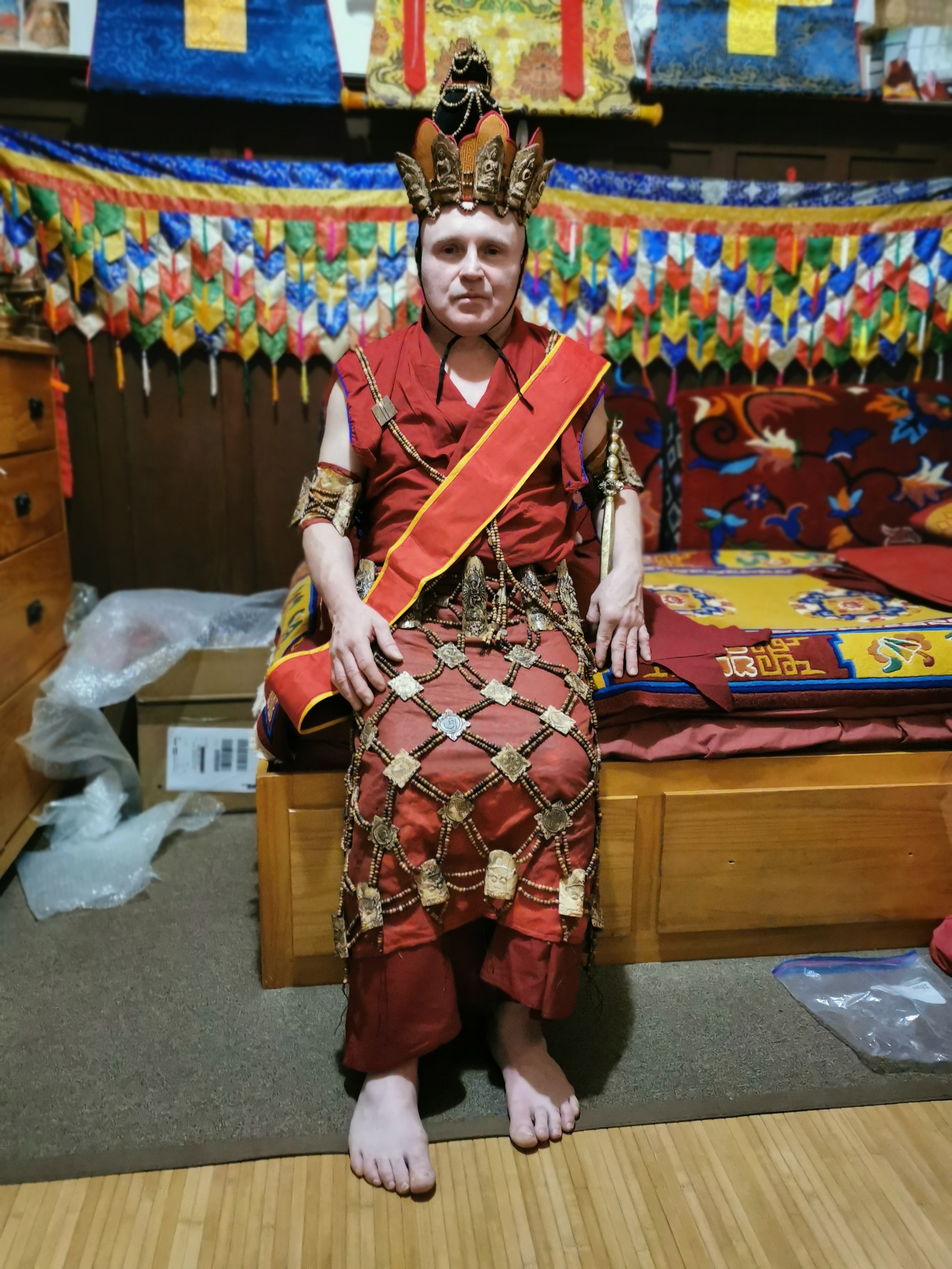 Client Submitted Decor Idea - Use of Buddhist Costume Elements-WOVENSOULS Antique Textiles & Art Gallery