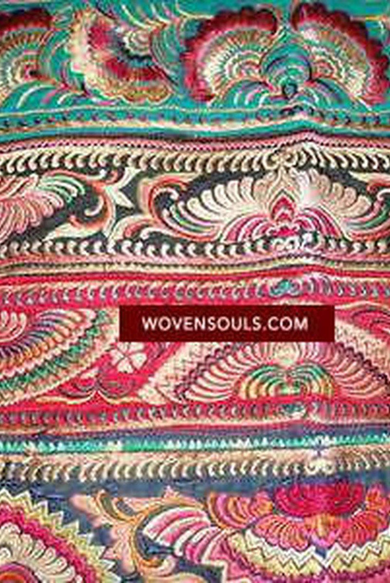 E153 SOLD AMAZING ANTIQUE EMBROIDERY WALL ART CLOTH for HOME DECOR- SILK-WOVENSOULS-Antique-Vintage-Textiles-Art-Decor