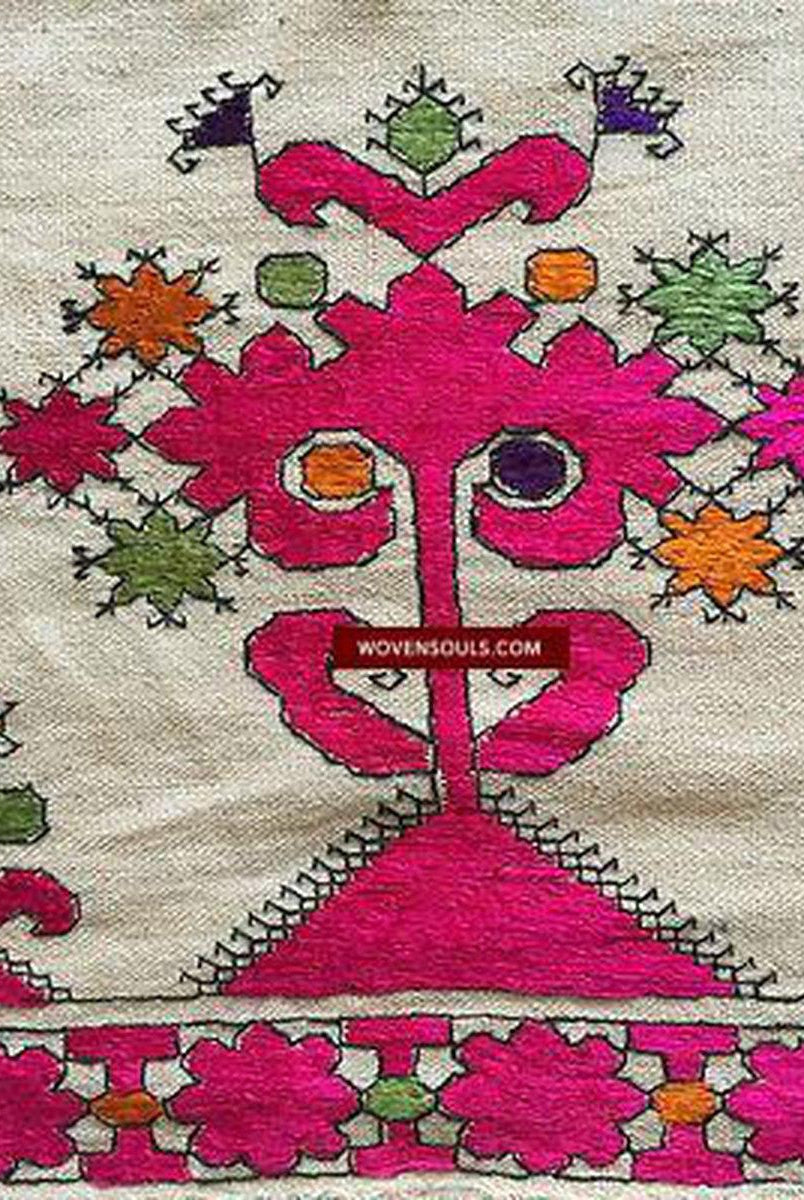 E158 VENDUTO Frammento tessile antico della Valle dello Swat - Phulkari Ricamo-WOVENSOULS-Arredamento artistico-tessile-vintage-antico