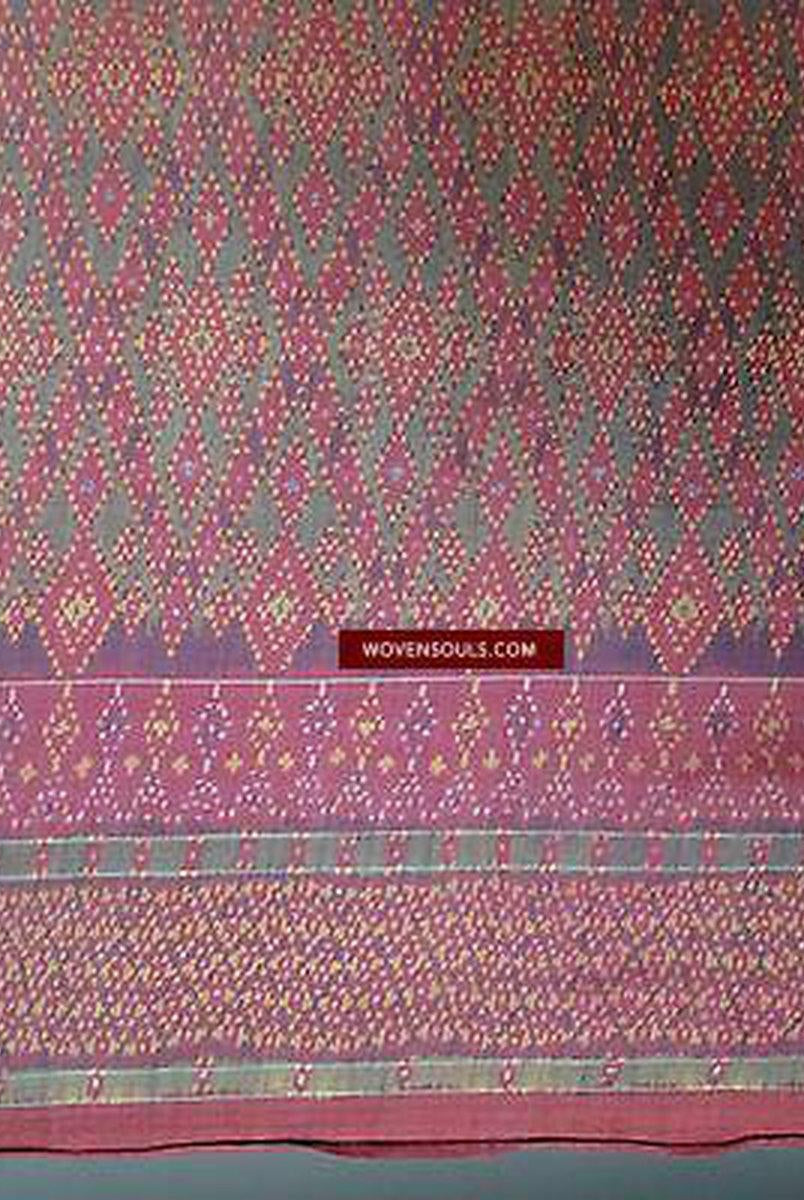 E505 VERKAUFT Antikes kambodschanisches Khmer-Ikat-Seiden-Sampot-Fragment-WOVENSOULS-Antike-Vintage-Textilien-Kunst-Dekor