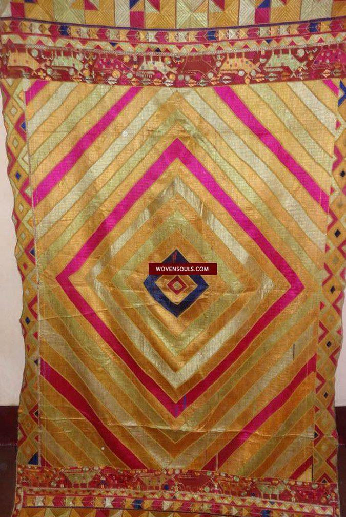 SOLD Shalimar Phulkari Bagh-WOVENSOULS-Antique-Vintage-Textiles-Art-Decor