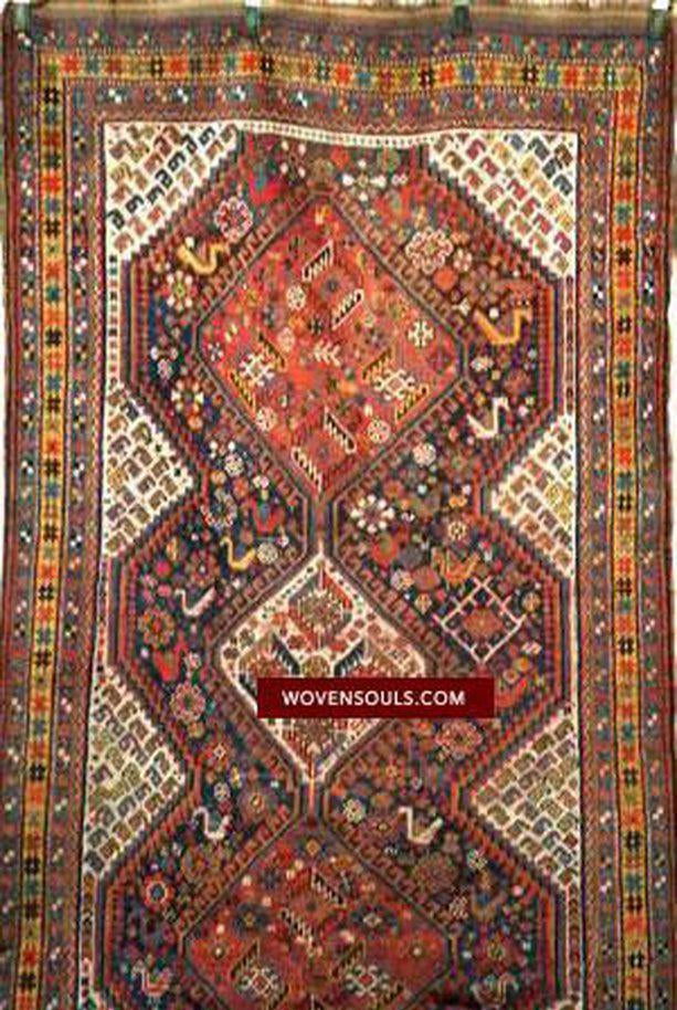 VENDU Tapis Khamseh Antique-WOVENSOULS-Antique-Vintage-Textiles-Art-Décor