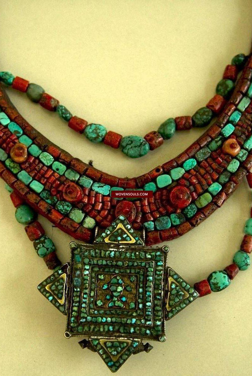 Old Ladakh Skeypuk Jewelry-WOVENSOULS-Antique-Vintage-Textiles-Art-Decor