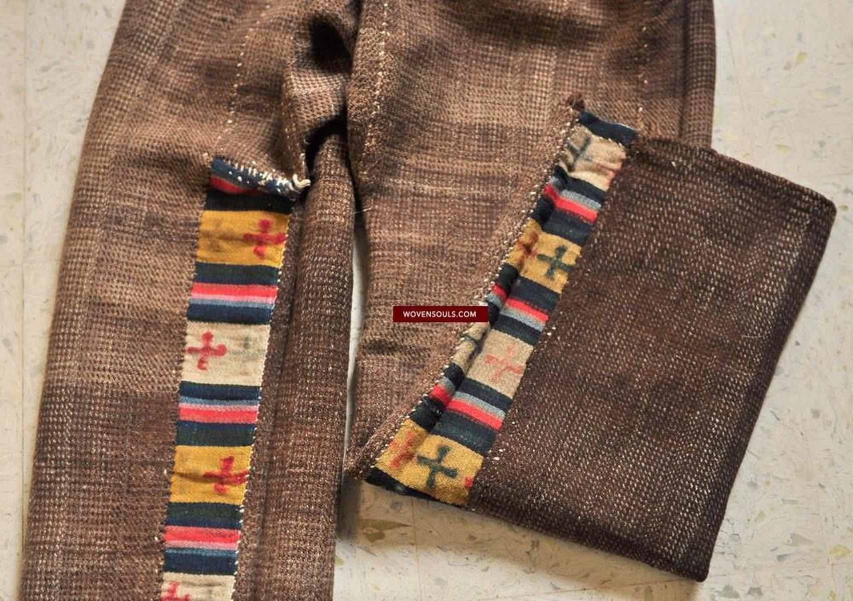 SOLD Vintage Textile - Tibetan Yak Wool Pants Handwoven
