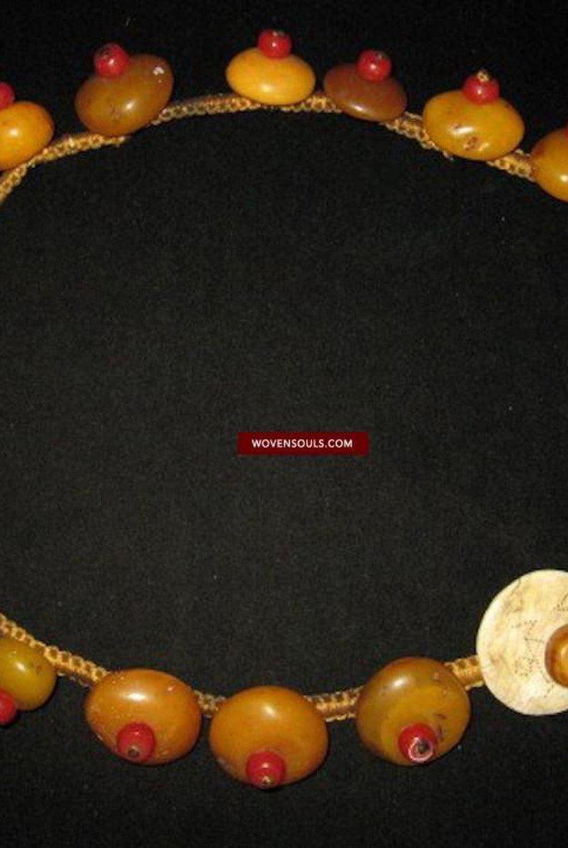 Sold Faux Amber Shell Naga Necklace-WOVENSOULS-Antique-Vintage-Textiles-Art-Decor