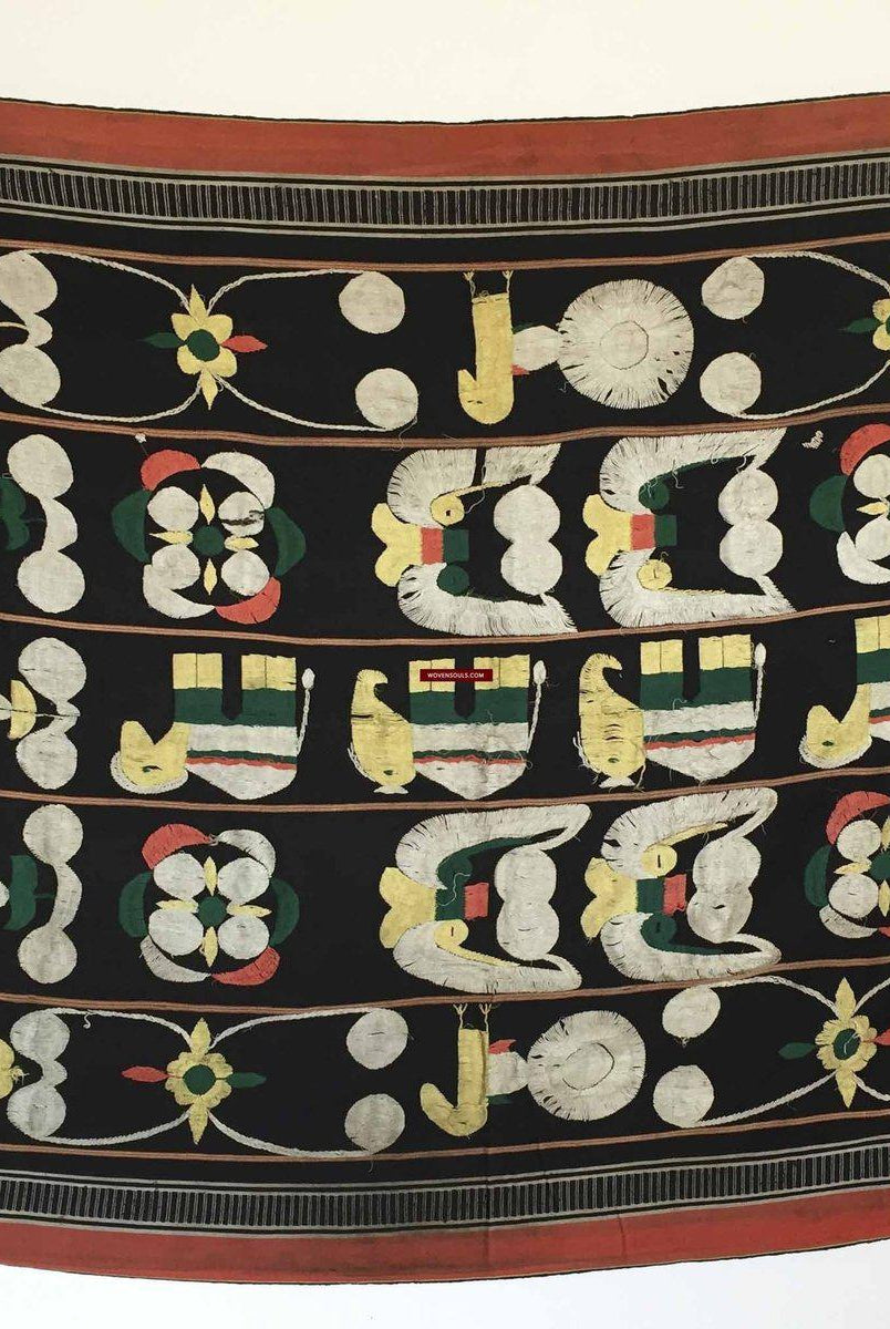 1009 SOLD Antique Naga Angami Blanket Shawl - Indian Textile Art-WOVENSOULS-Antique-Vintage-Textiles-Art-Decor