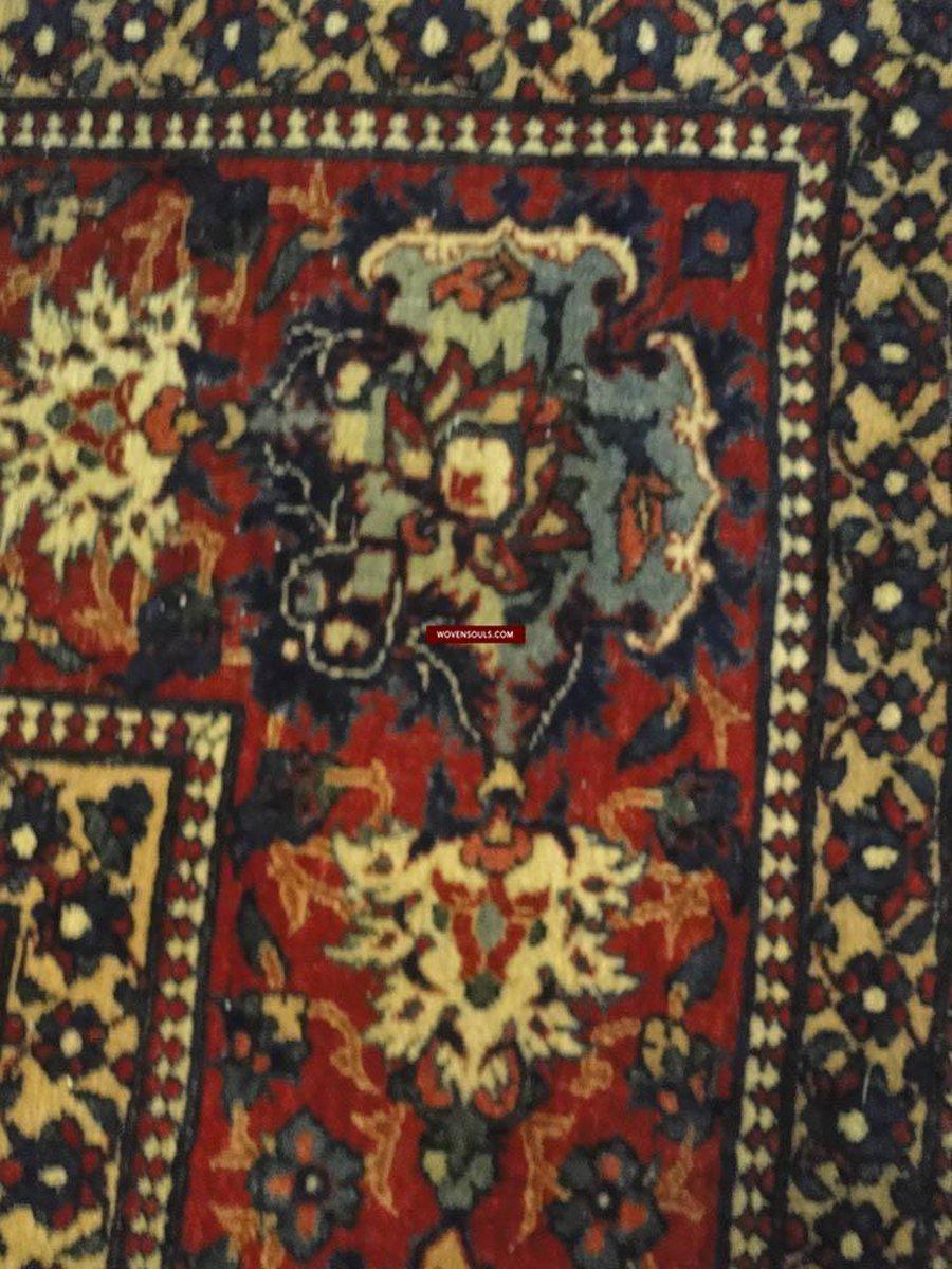 101 Gorgeous Antique Isfashan Rug Carpet - Cotton Foundation-WOVENSOULS-Antique-Vintage-Textiles-Art-Decor